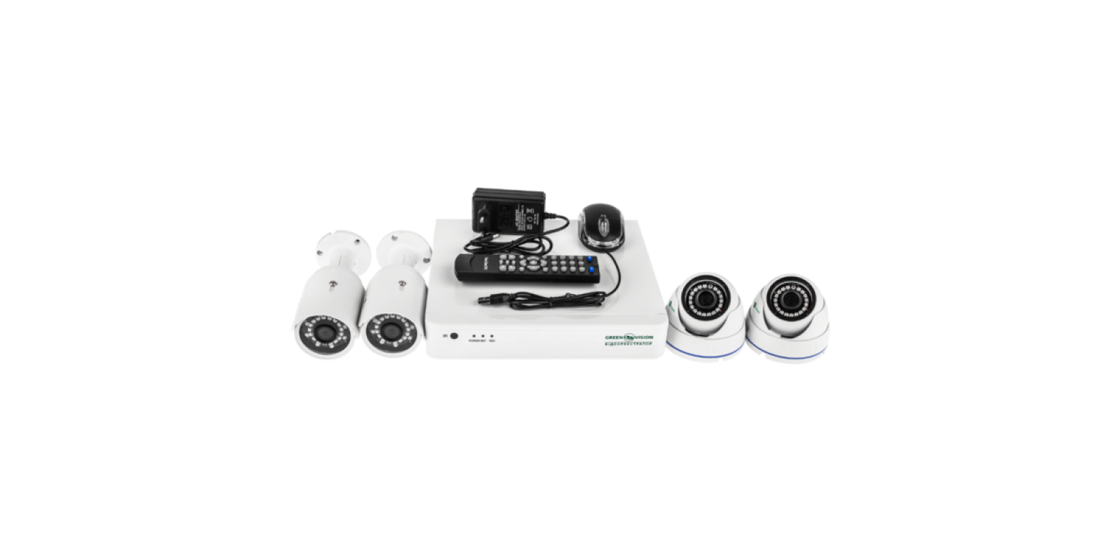 Комплект видеонаблюдения Green Vision GV-K-S17/04 1080P Комплект видеонаблюдения Green Vision GV-K-S17/04 1080P