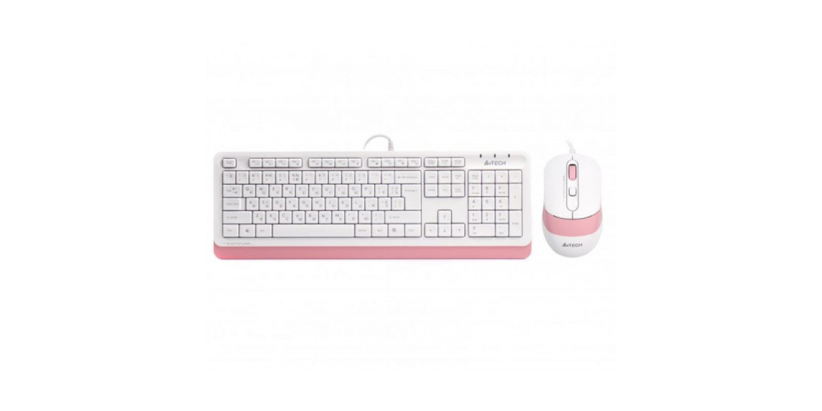 Комплект (клавіатура, миша) A4Tech F1010 White/Pink USB Комплект (клавіатура, миша) A4Tech F1010 White/Pink USB