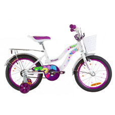 Велосипед 16" Formula FLOWER 14G St с багажником зад St, с крылом St 2019 (бело-фиолетовый)
