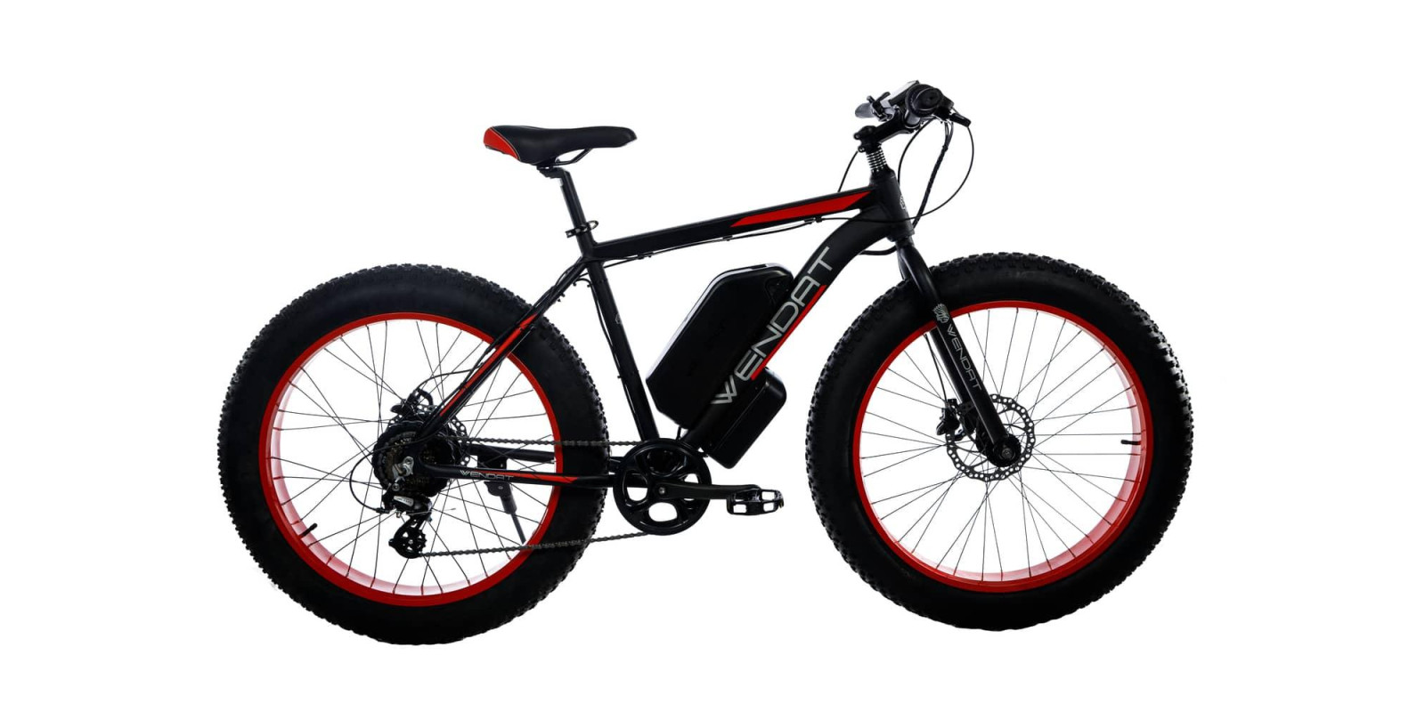 Електровелосипед Fatbike Wendat 48v 19Ah 1000W з гідравлічними гальмами чорно-червоний Електровелосипед Fatbike Wendat 48v 19Ah 1000W з гідравлічними гальмами чорно-червоний
