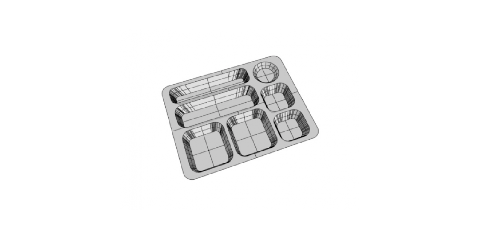 Поднос секционный для подачи готовых блюд EWT INOX M4
