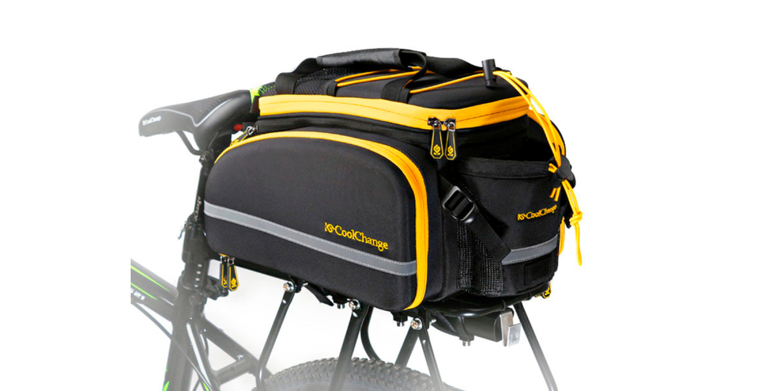 Велосипедная сумка на багажник CoolChange Bag 1680D PU (35L) Yellow Велосипедная сумка на багажник CoolChange Bag 1680D PU (35L) Yellow