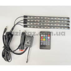 Светодиодная подсветка салона авто RGB led - подсветка ног в авто от прикуривателя, влагозащитная 4 х 22см Светодиодная подсветка салона авто RGB led - подсветка ног в авто от прикуривателя, влагозащитная 4 х 22см