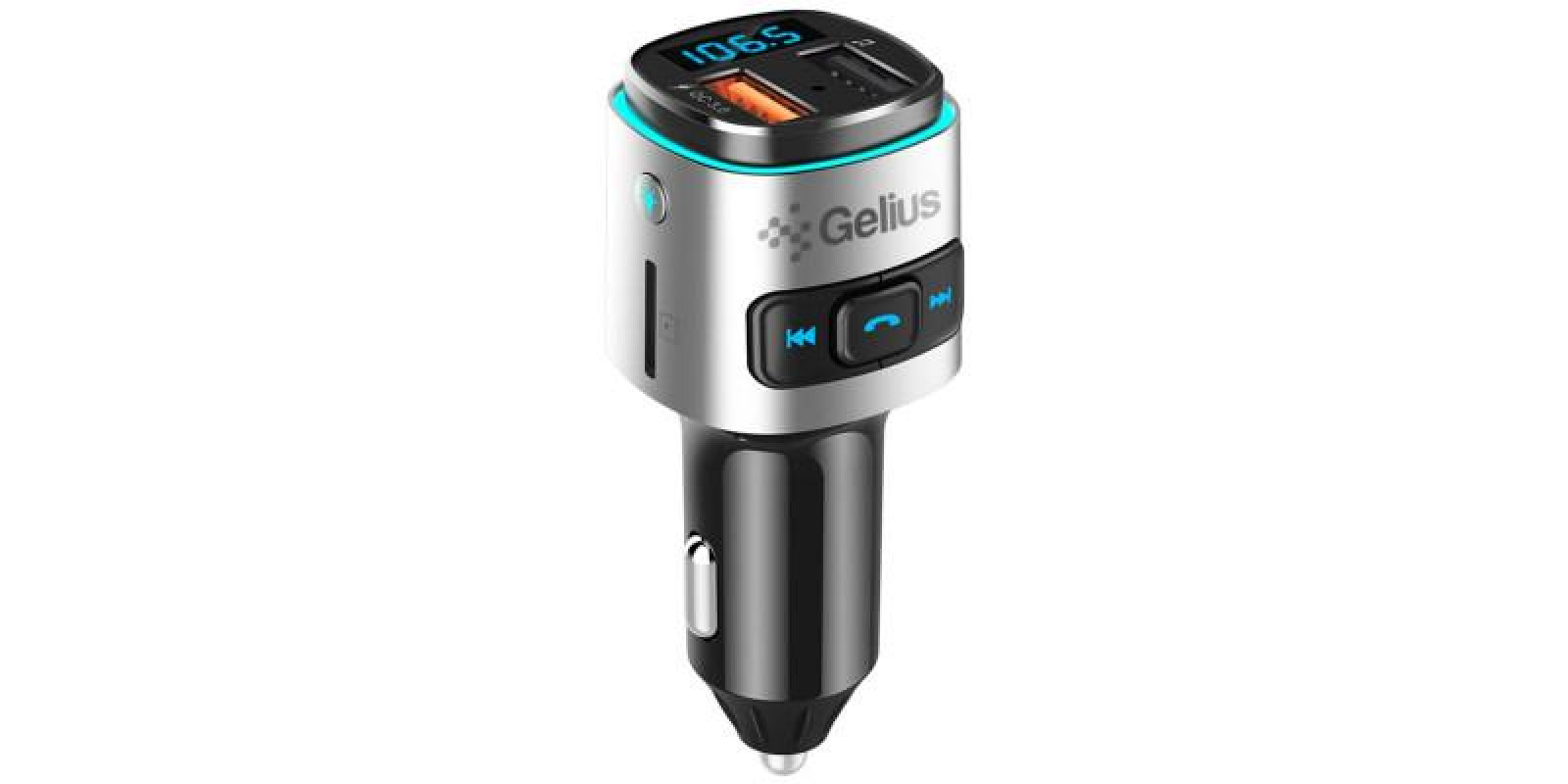 ФМ модулятор Gelius Pro RGB-QC GP-FMT040 Black-Silver ФМ модулятор Gelius Pro RGB-QC GP-FMT040 Black-Silver