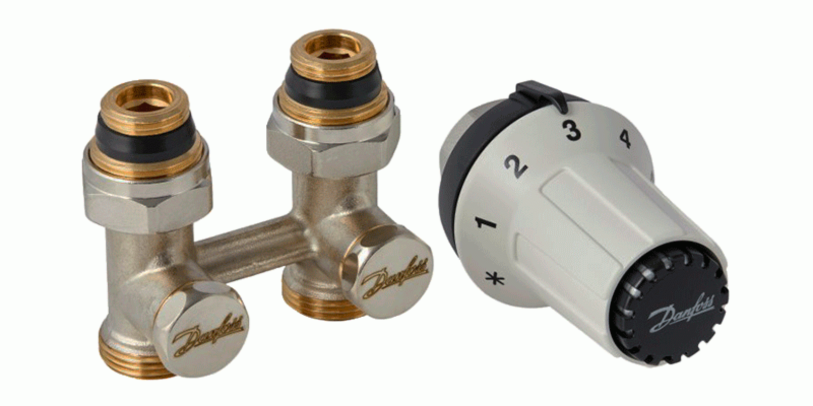 Радіаторний комплект Danfoss 013G5275 прямий для нижнього підключення Радіаторний комплект Danfoss 013G5275 прямий для нижнього підключення