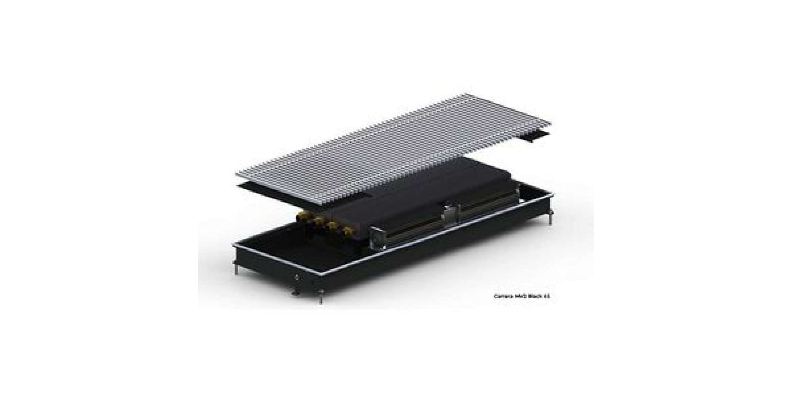 Внутрипольный конвектор Carrera MV2 Inox/ Black 65 (принудительная конвекция)