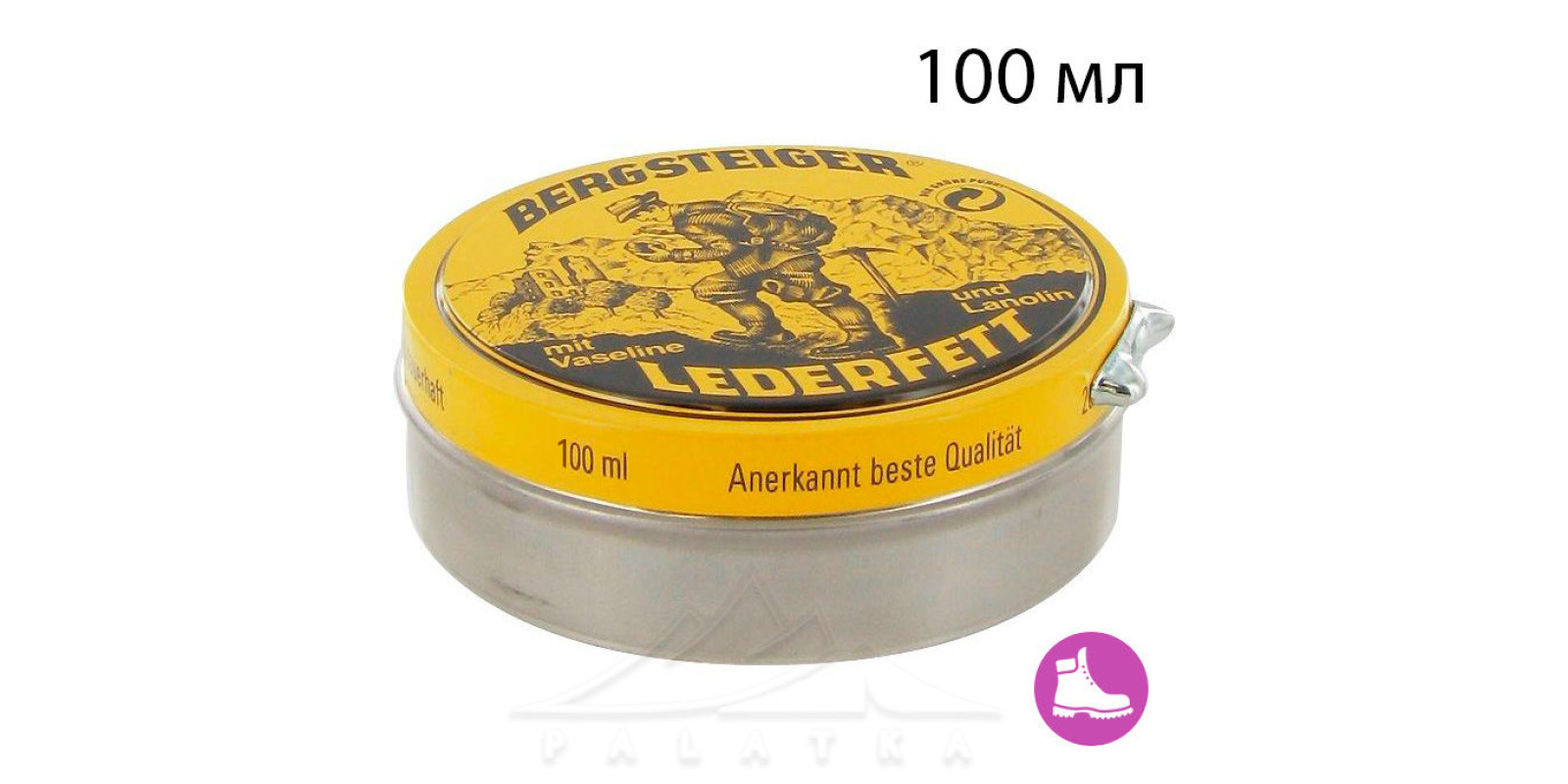 Пропитка для кожаной обуви HEY SPORT Bergsteiger-Lederfett Farblos, 100 мл