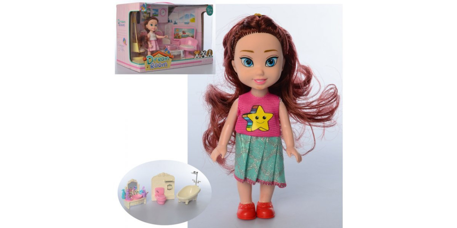 Игрушка кукла с набором мебели