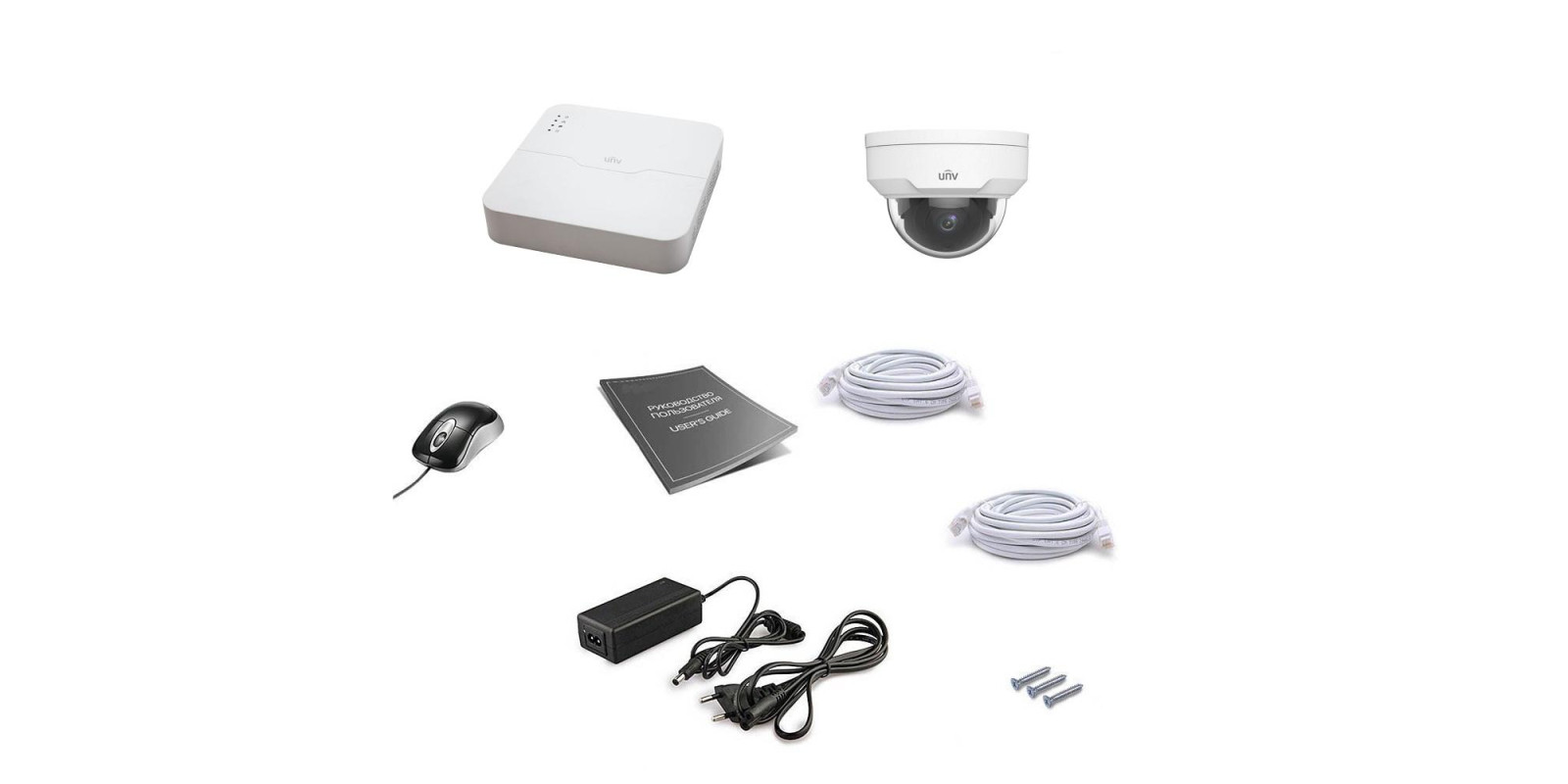 Комплект IP відеоспостереження Uniview 1DOME 2MEGA