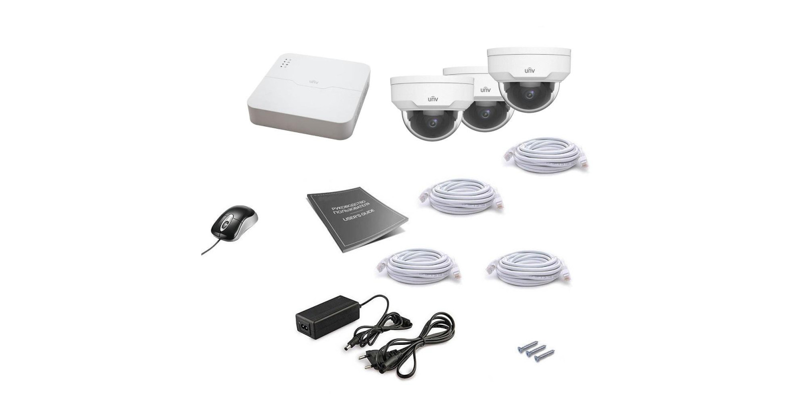 Комплект IP відеоспостереження Uniview 3DOME 2MEGA