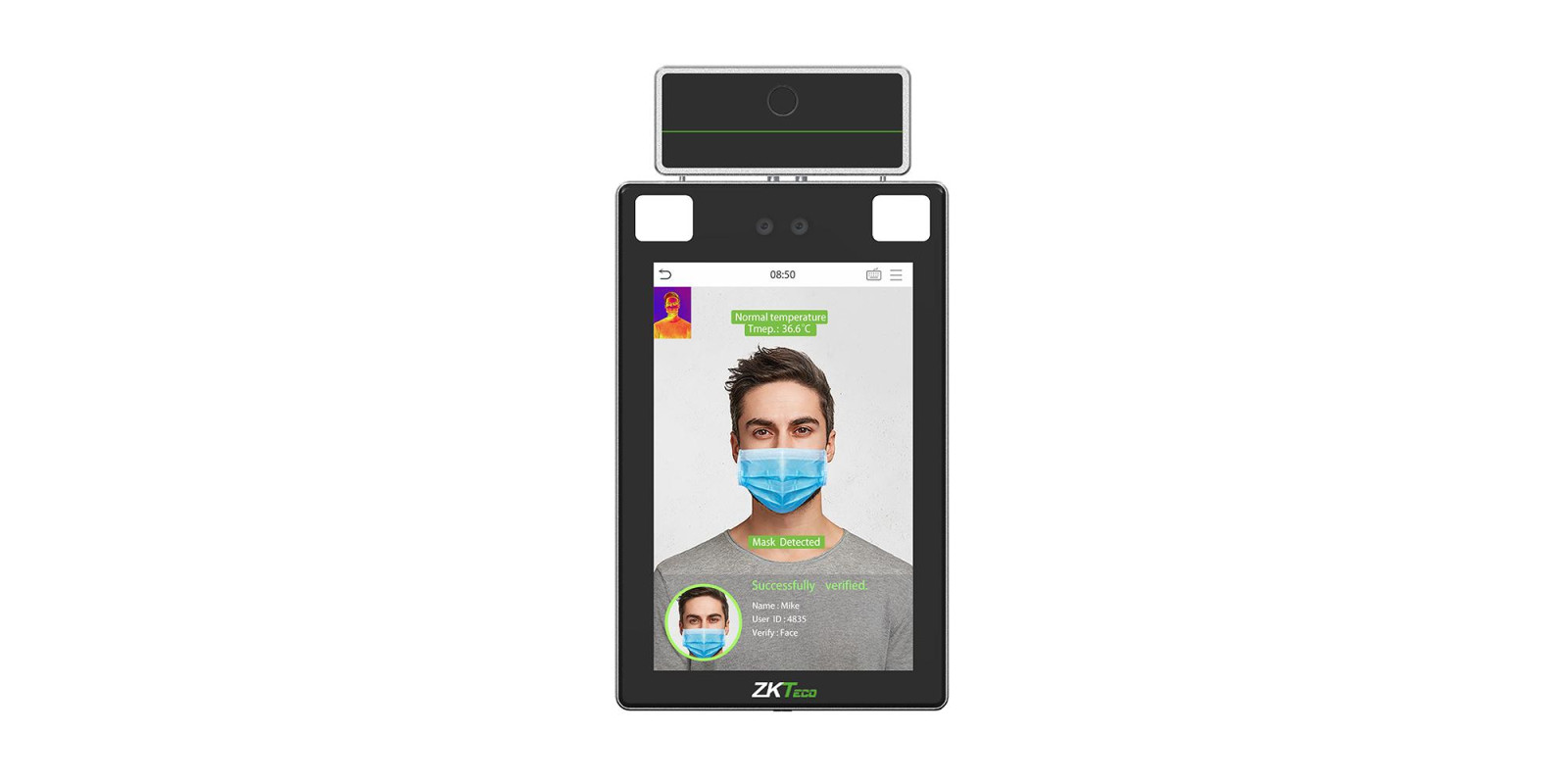 Біометричний термінал ZKTeco ProFace X(TI) з детекцією температури