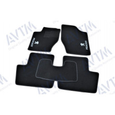 Ковры салона ворс Peugeot 307 (2001-2008) /Чёрные 5шт - AVTM