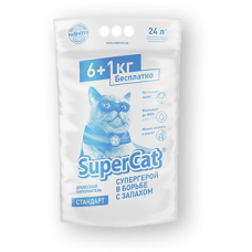 Древесный наполнитель для кошачьего туалета Super Cat Стандарт Белый