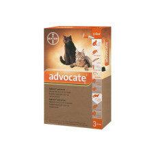 Капли на холку от блох, клещей и глистов Bayer Advocate (Байер Адвокат) для кошек до 4 кг 3 х 0,4 мл