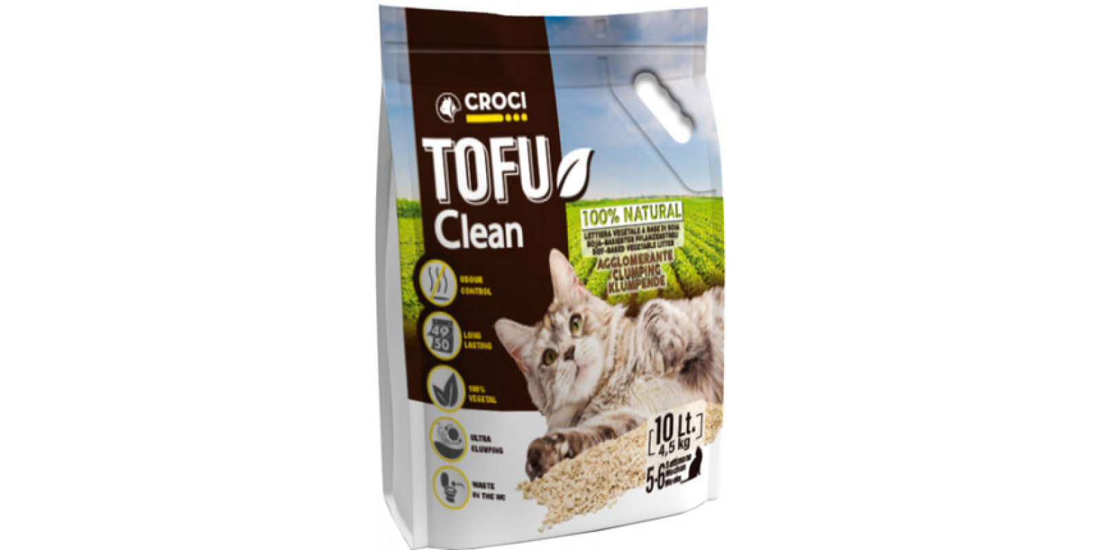 Наполнитель туалета для кошек Croci Tofu Clean Наполнитель туалета для кошек Croci Tofu Clean