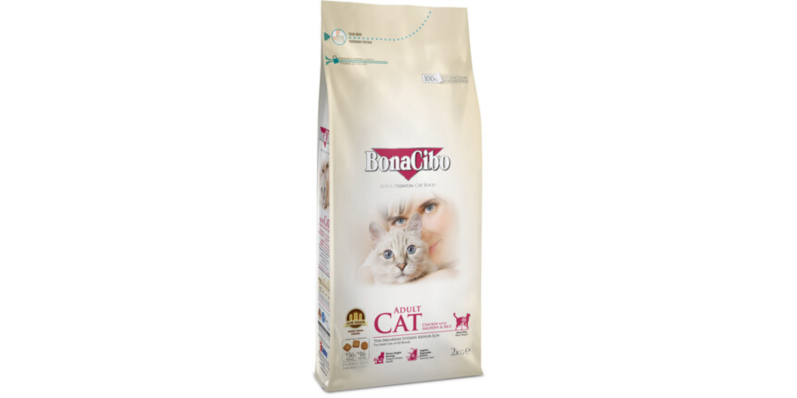 Сухой корм для кошек BonaCibo Cat Adult Chicken with Anchovy & Rice Сухой корм для кошек BonaCibo Cat Adult Chicken with Anchovy & Rice