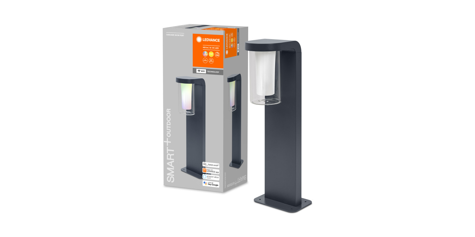 SMART OUTD WI-FI CASCADE 50CM RGBW DG 3000K (LED стовп 500мм, 10W, 420lm) - LEDV світильник SMART OUTD WI-FI CASCADE 50CM RGBW DG 3000K (LED стовп 500мм, 10W, 420lm) - LEDV світильник