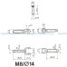  петля дверная штыревая abloy м8*40/14 cr хром петли abloy 50303 2