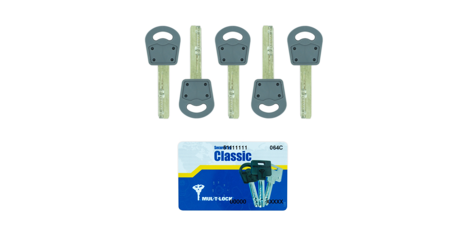 Перекодировочный комплект MUL-T-LOCK Classic (5 ключей)