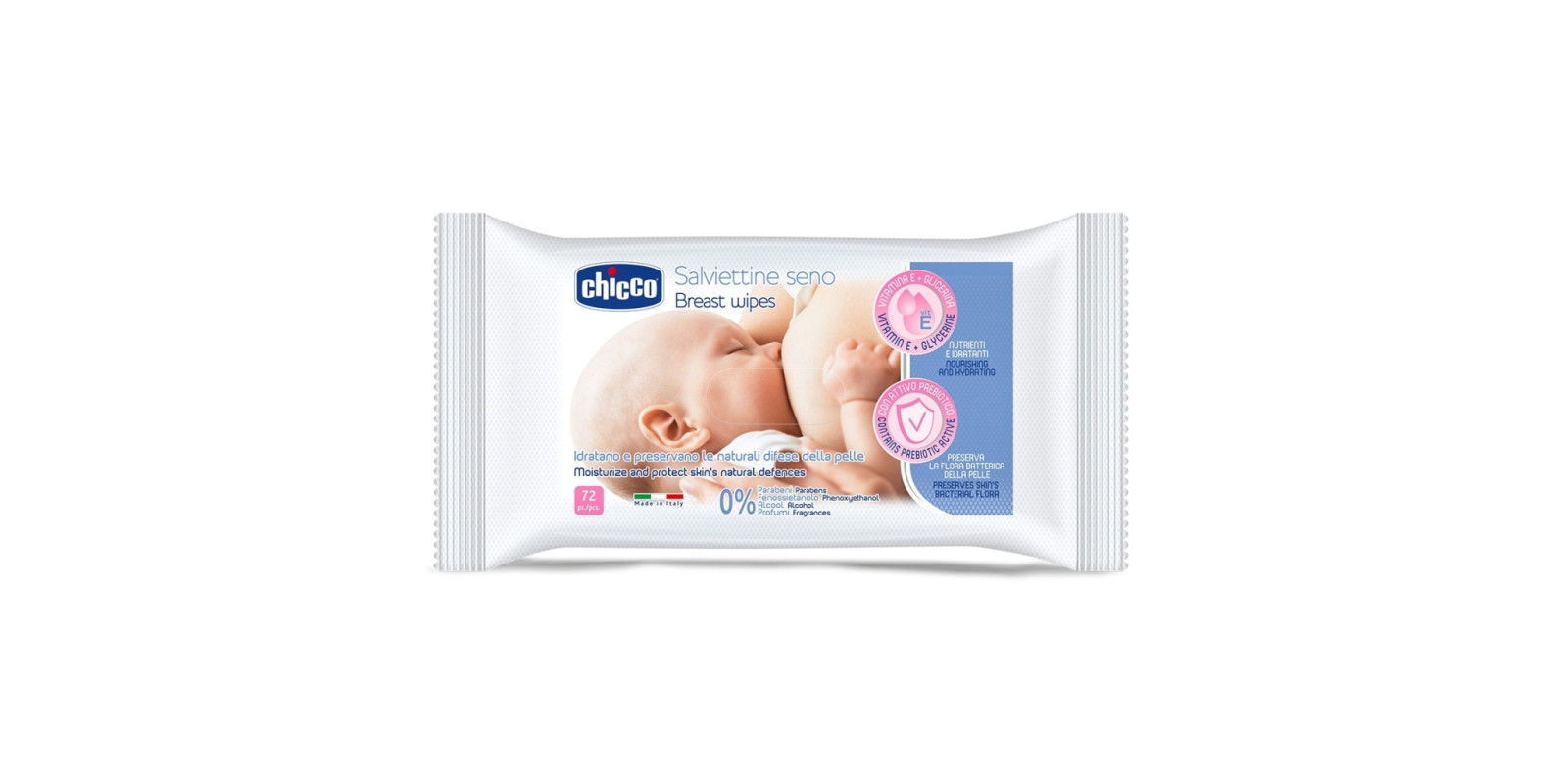 Салфетки очищающие для гигиены груди Chicco, 72 шт