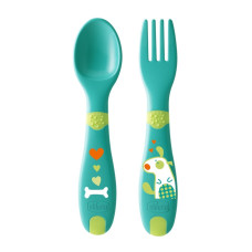  набор: ложка + вилка chicco first cutlery от 12 месяцев дом, квартира, дача 52487 1