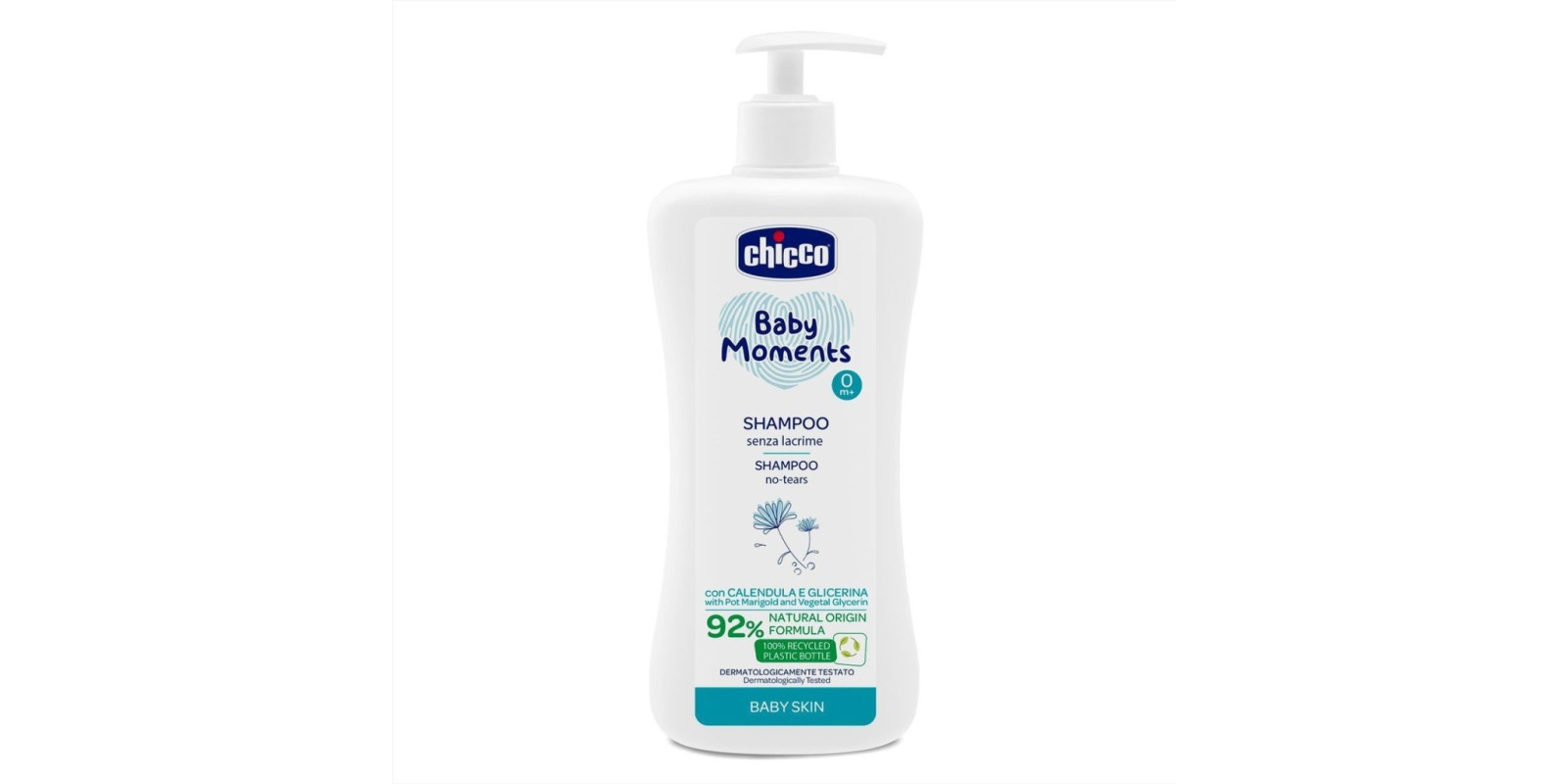Шампунь без слез Chicco Baby Moments с экстрактом календулы, 500 мл