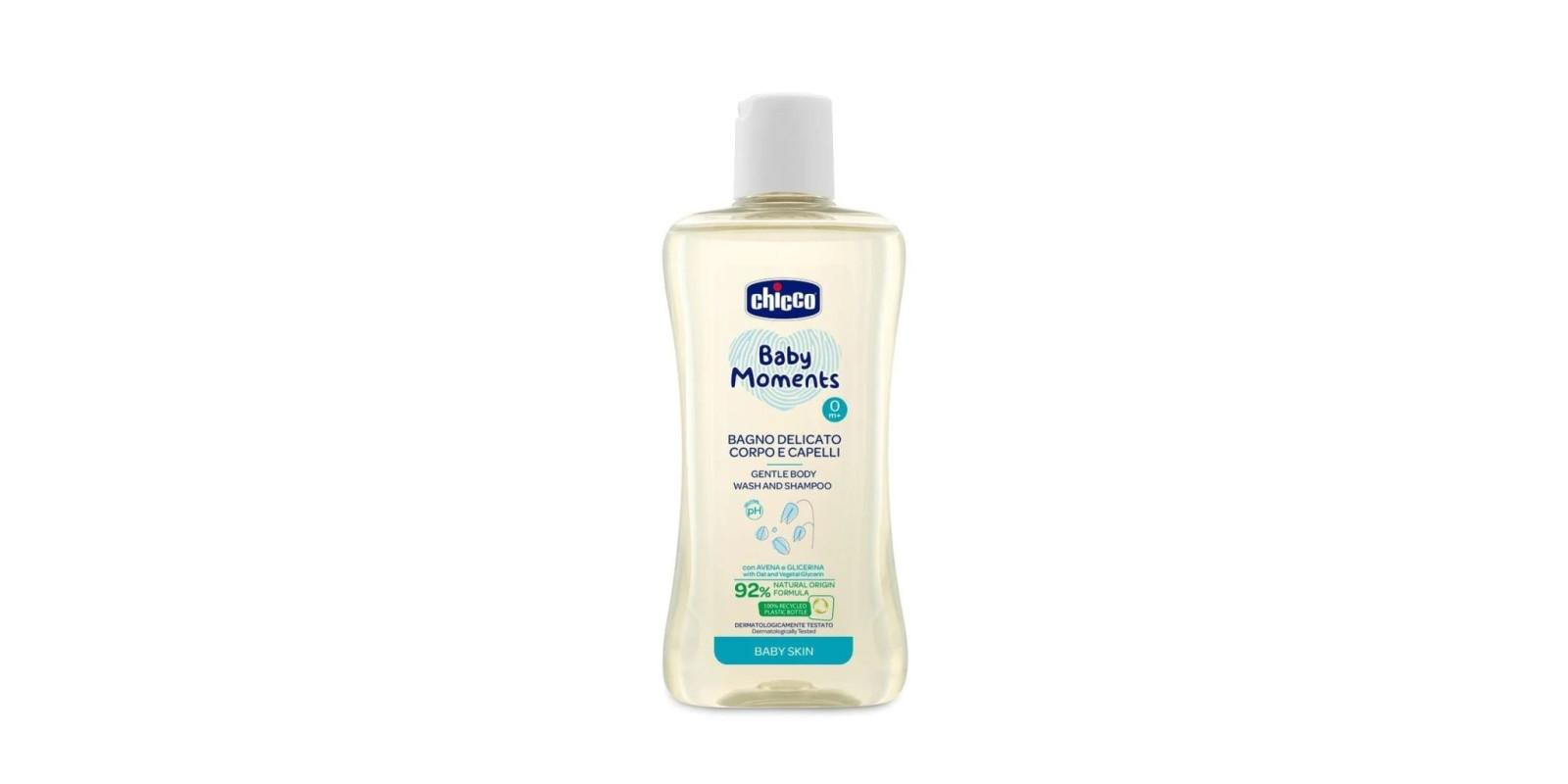 Ніжний гель-шампунь для тіла та волосся Chicco Baby Moments, 200 мл