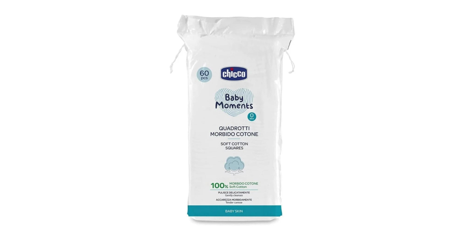 Подушечки м'які бавовняні Chicco Baby Moments, 60 шт