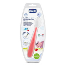  ложка мягкая силиконовая chicco, от 6 месяцев (красная) дом, квартира, дача 52496 1