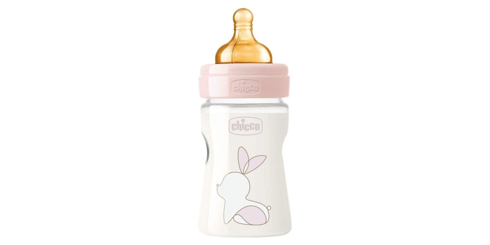 Пластикова пляшечка Chicco Original Touch з латексною соскою, 150 мл, від 0 місяців, повільний потік (рожева)