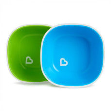  набор: тарелки munchkin splash bowls, 2 шт (green&blue) дом, квартира, дача 52493 1