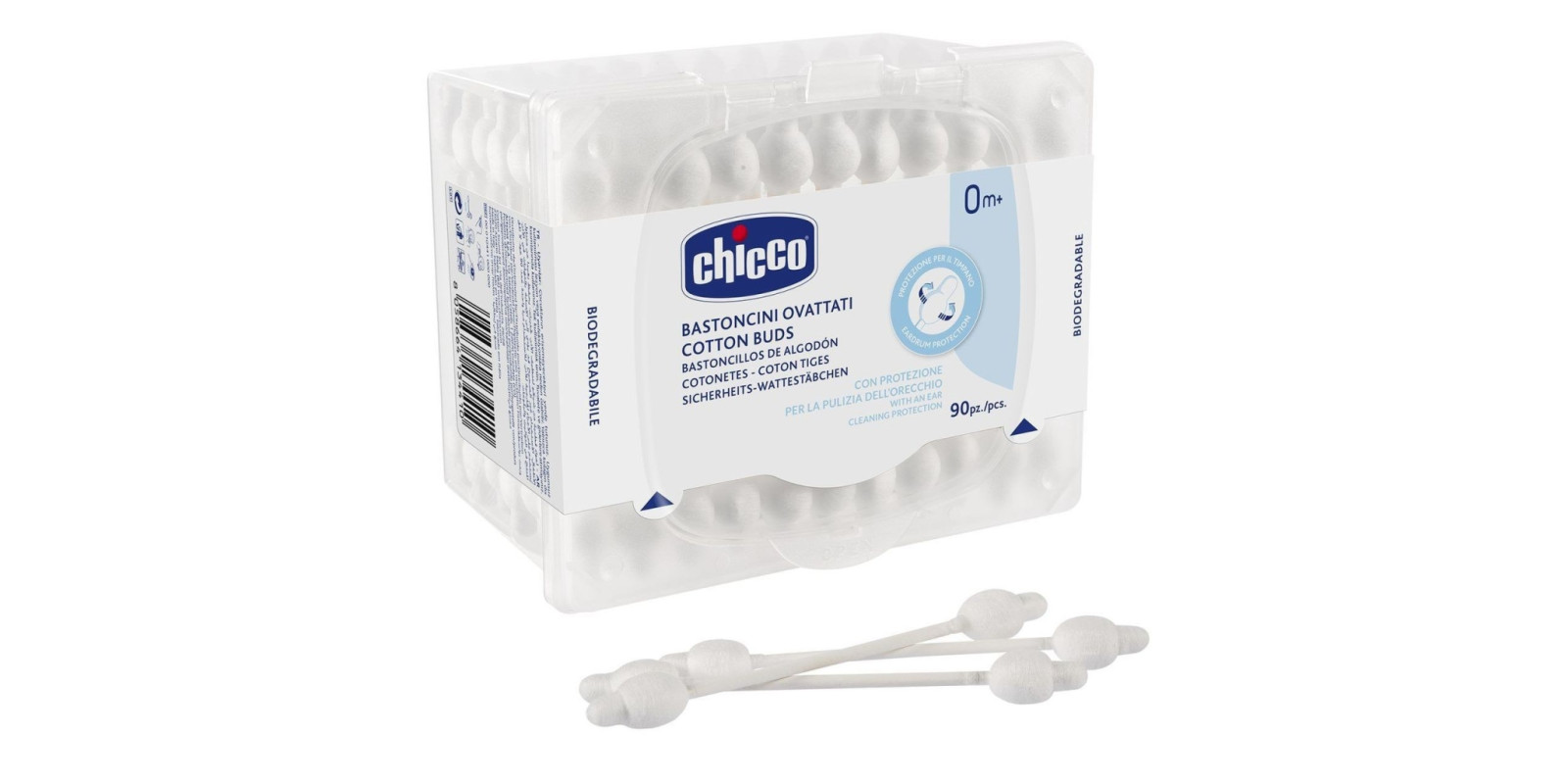 Ватные палочки с ограничителем Chicco, 90 шт