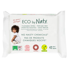  детские влажные салфетки eco by naty, смывающиеся , 42 шт дом, квартира, дача 52599 1