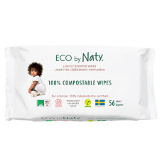  детские влажные салфетки eco by naty, с легким запахом, 56 шт дом, квартира, дача 52598 1