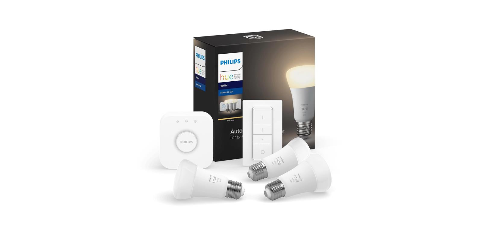 Стартовый комплект Philips Hue White (Bridge, Dimmer, лампа E27 3шт) Стартовый комплект Philips Hue White (Bridge, Dimmer, лампа E27 3шт)