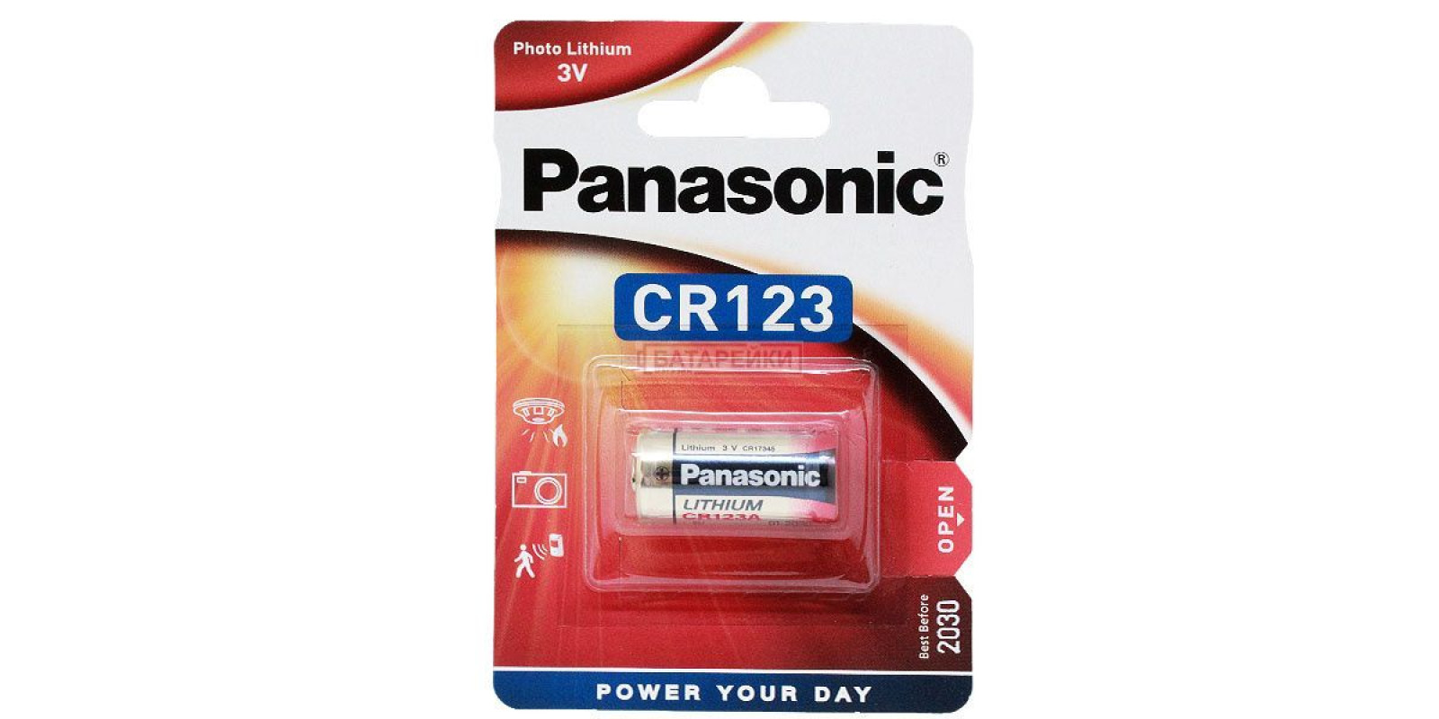 Panasonic CR123A 1500mAh 3В DL123A 3V Без упаковки