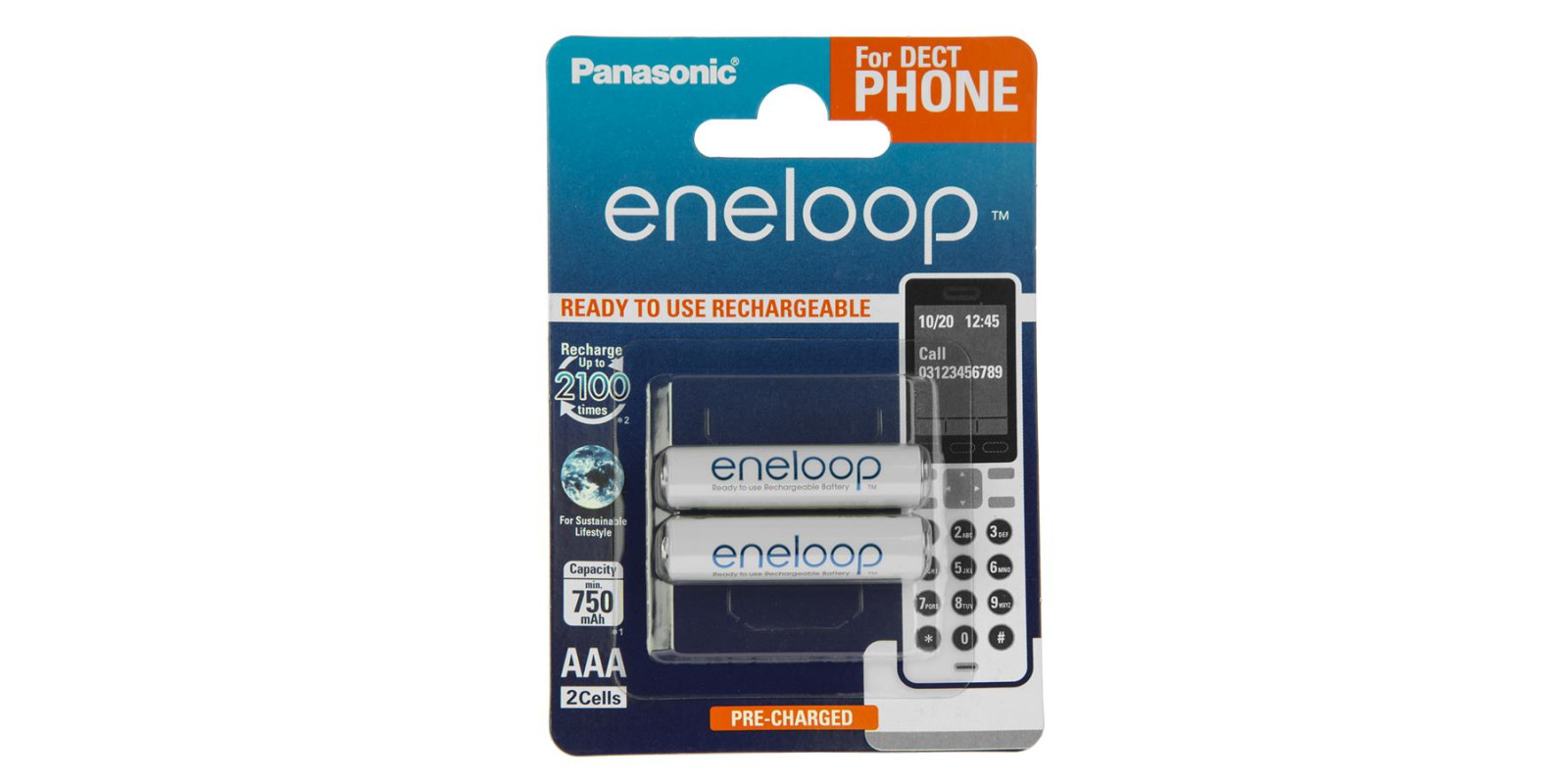 Аккумулятор Panasonic Eneloop AAA 750 2BP mAh NI-MH Dect Series