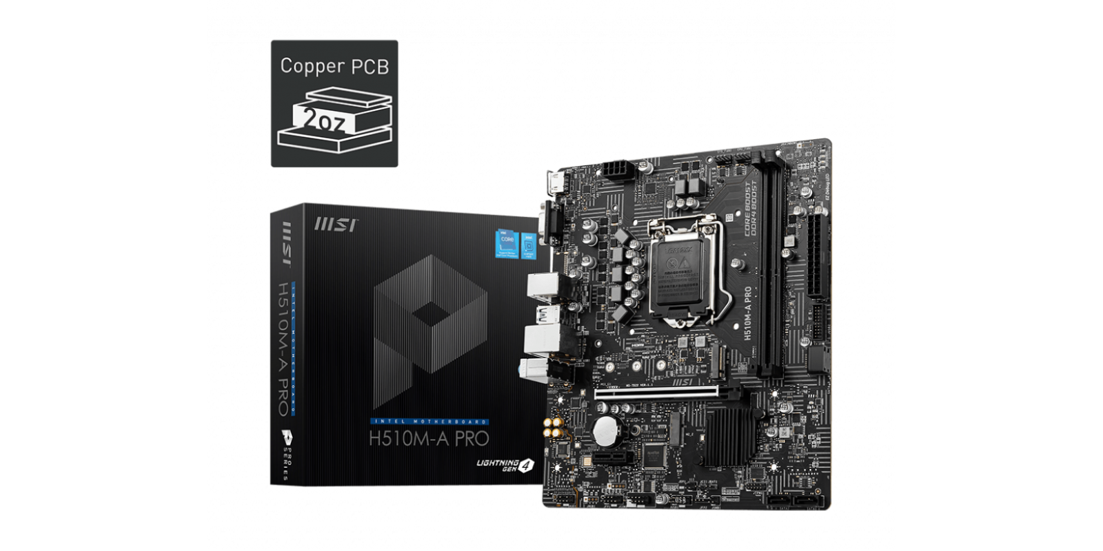 Системна плата: MSI H510M-A PRO s1200 2DDR4/VGA/HDMI/2PCIe/1xM.2 Системна плата: MSI H510M-A PRO s1200 2DDR4/VGA/HDMI/2PCIe/1xM.2