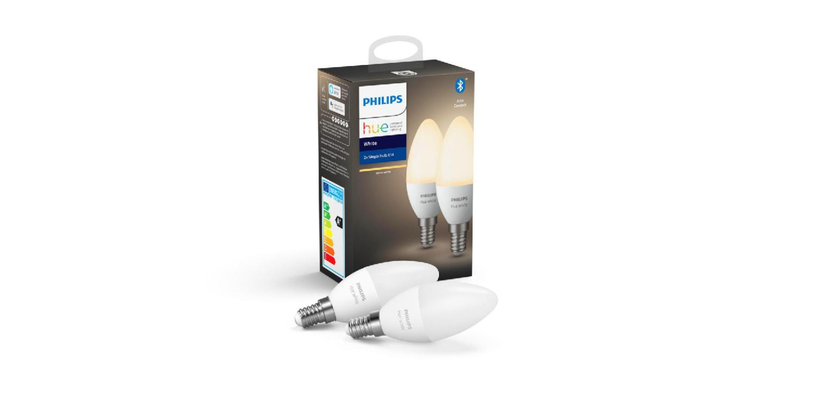 Комплект ламп Philips Hue E14, 5.5W(40Вт), 2700K, White, Bluetooth, димована, 2шт Комплект ламп Philips Hue E14, 5.5W(40Вт), 2700K, White, Bluetooth, димована, 2шт