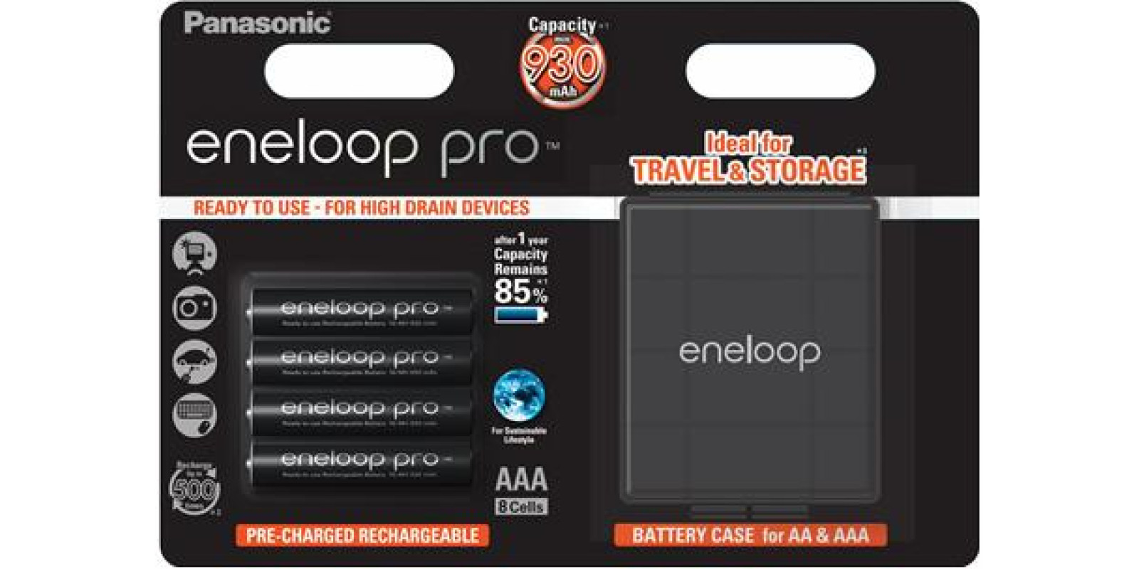 Аккумулятор Panasonic Eneloop Pro AAA 930 mAh 4BP+Case
