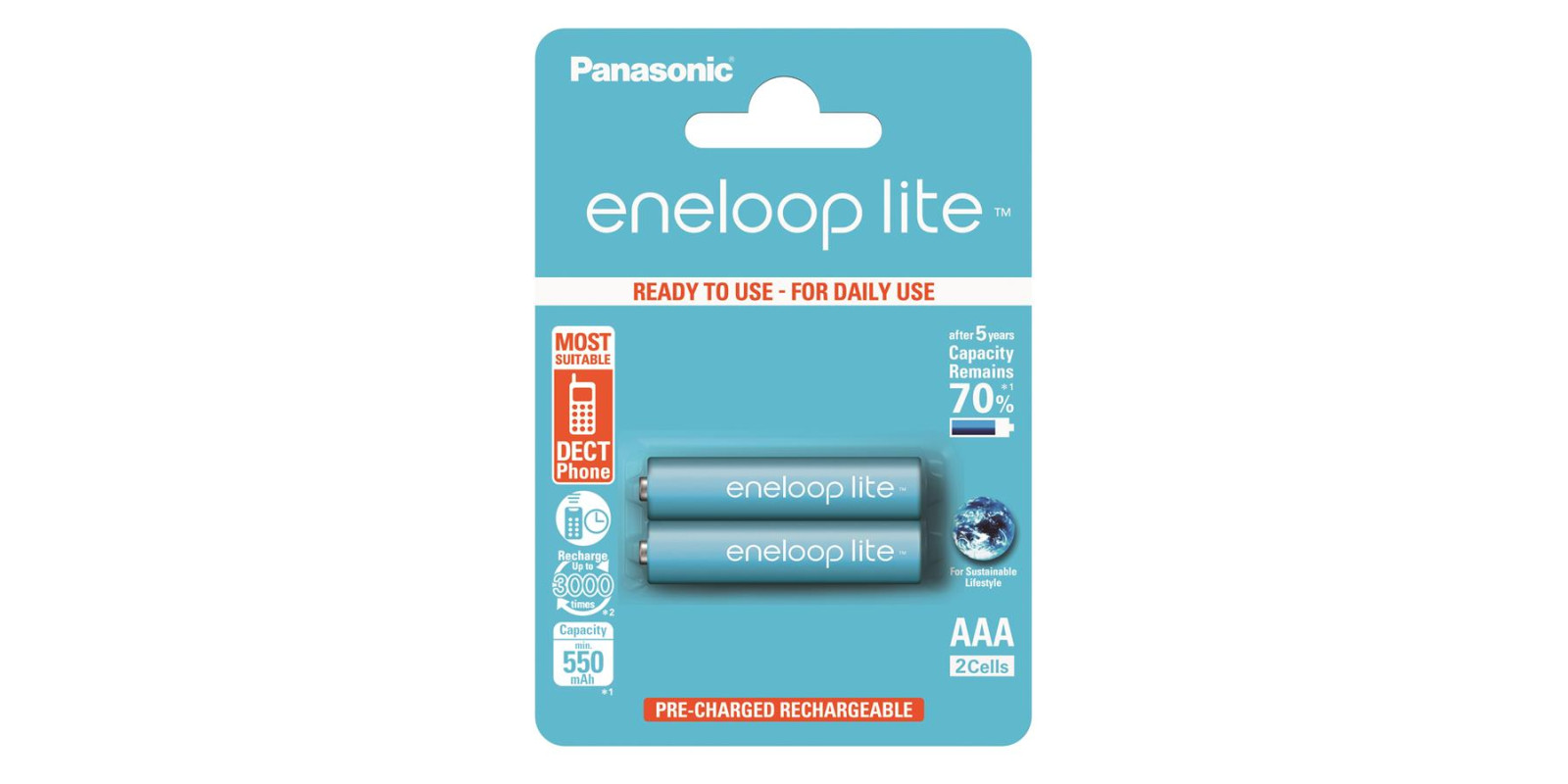 Аккумулятор Panasonic Eneloop Lite AAA 550 2BP mAH NI-MH