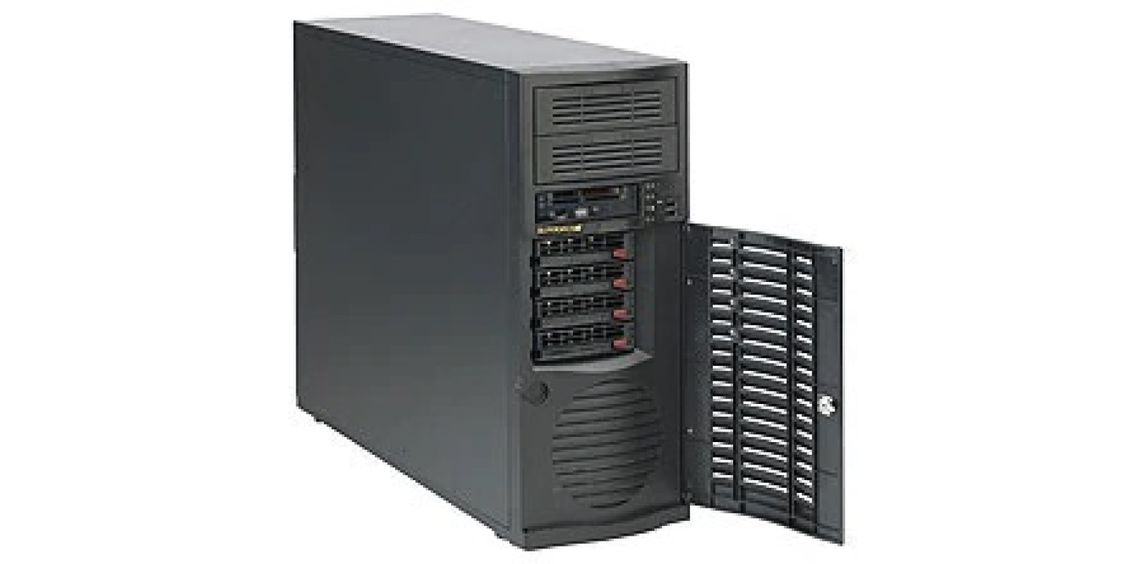 Supermicro CSE-733TQ-665B Mid-Tower, 4xSAS/SATA hot-swap drive bays, 2x5.25