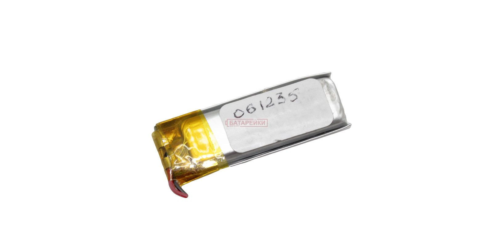 061235 3,7V 500mAh (12x35, толщ.6,0мм) на 2 провода 061235 3,7V 500mAh (12x35, толщ.6,0мм) на 2 провода
