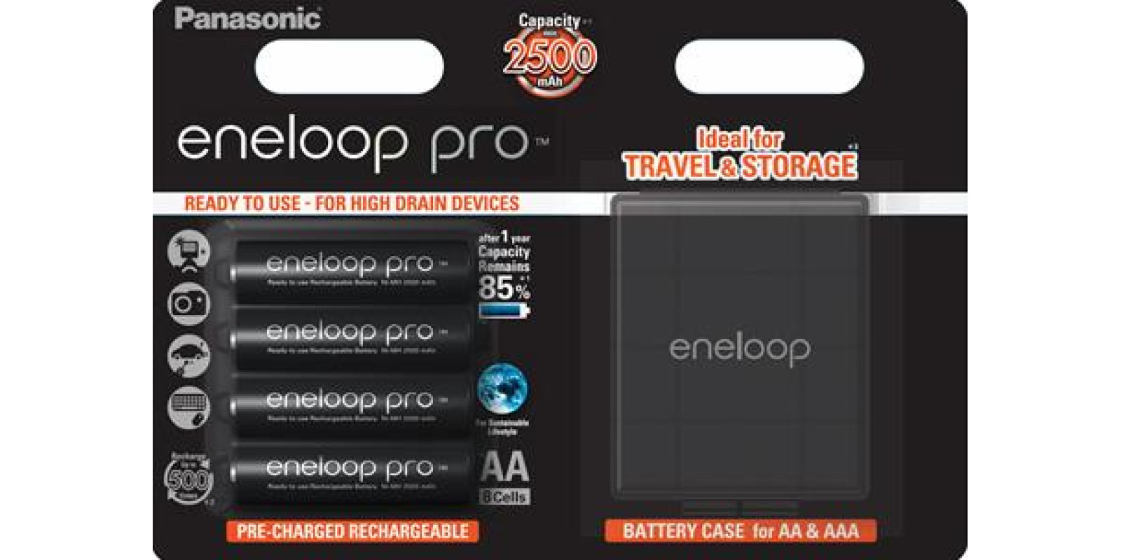 Аккумулятор Panasonic Eneloop Pro AA 2500 mAh 4BP+Case