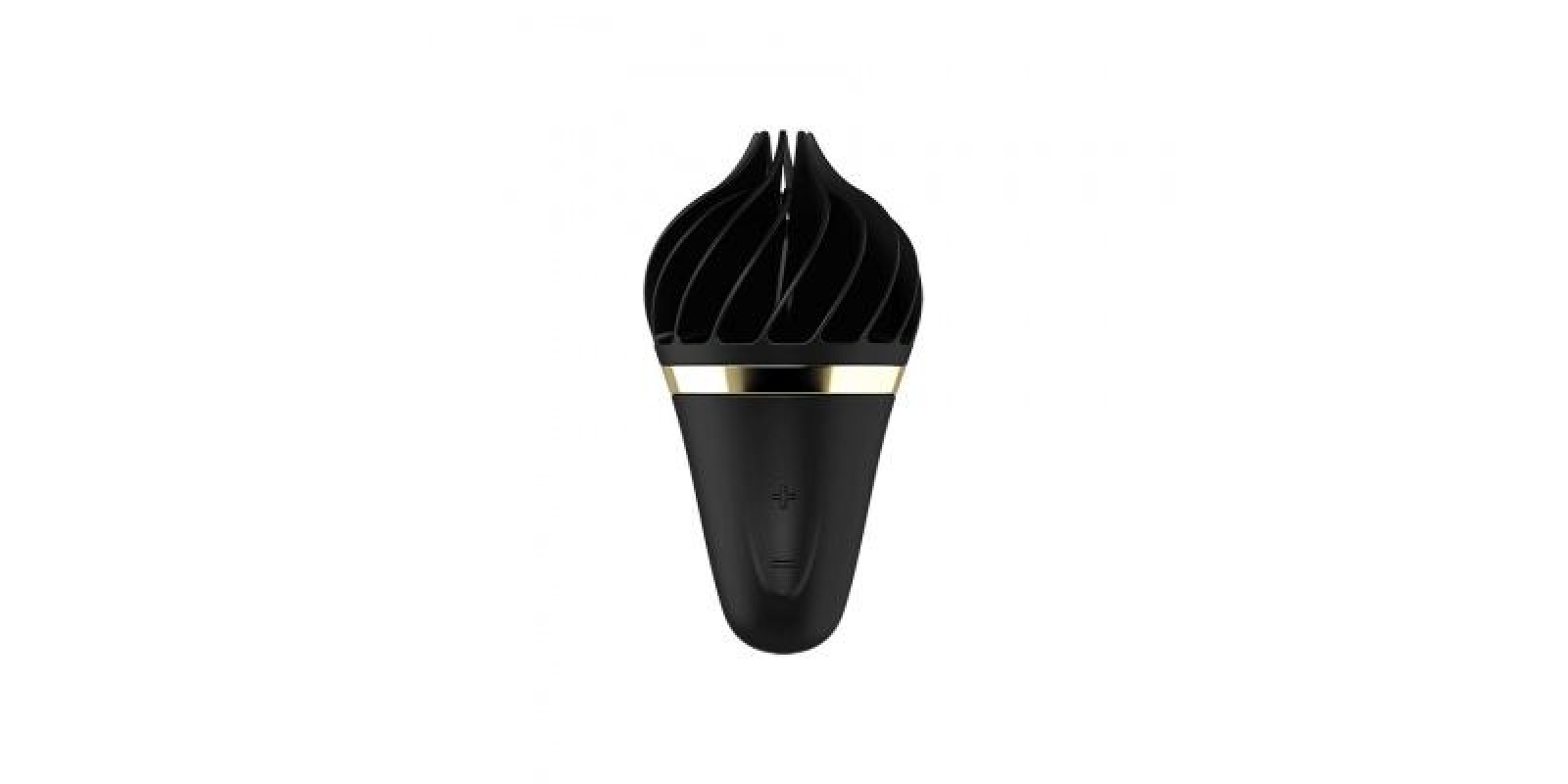 Satisfyer Layons Sweet Treat - стимулятор для клитора с вращающимися лепестками, 10х4 см (черный с золотом)