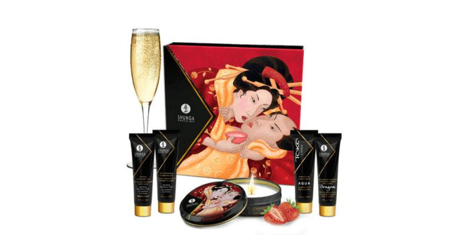 Shunga Geisha Secrets Sparkling Strawberry Wine набір інтимної косметики