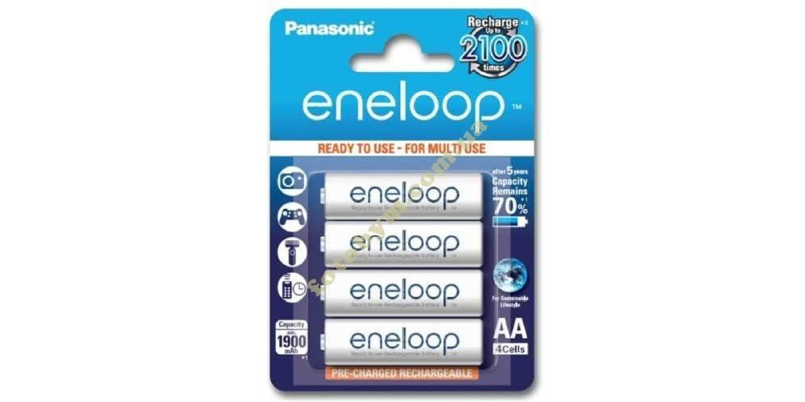 Акумулятор Panasonic Eneloop АА 1900mAh BK-3MCCE 4шт. Акумулятор Panasonic Eneloop АА 1900mAh BK-3MCCE 4шт.