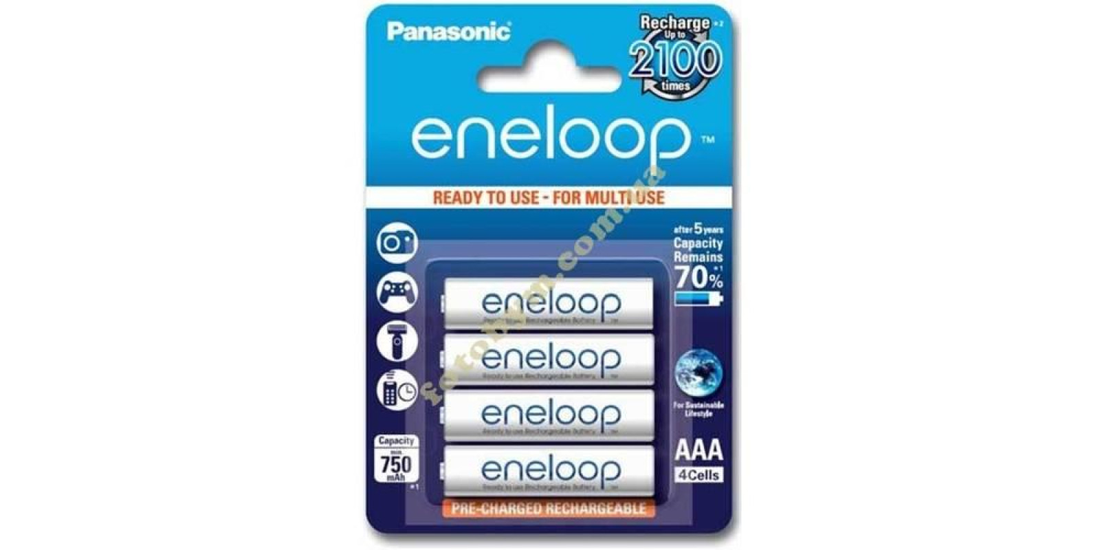 Аккумуляторы Panasonic Eneloop ААА 750mAh BK-4MCCE (4шт)