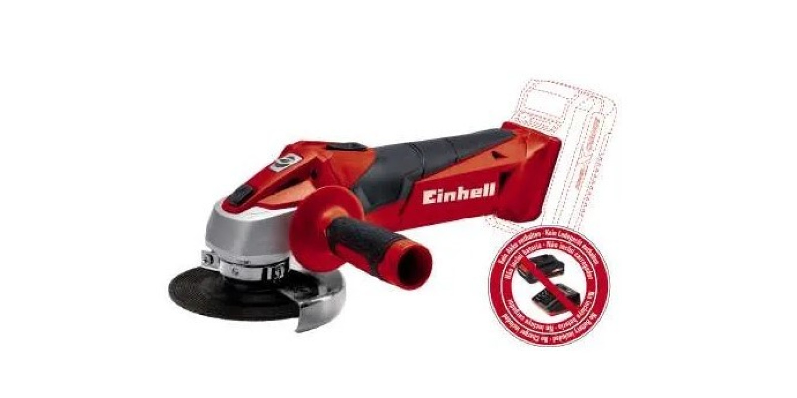 Болгарка аккумуляторная Einhell TC-AG 18/115 Li - Solo Болгарка аккумуляторная Einhell TC-AG 18/115 Li - Solo