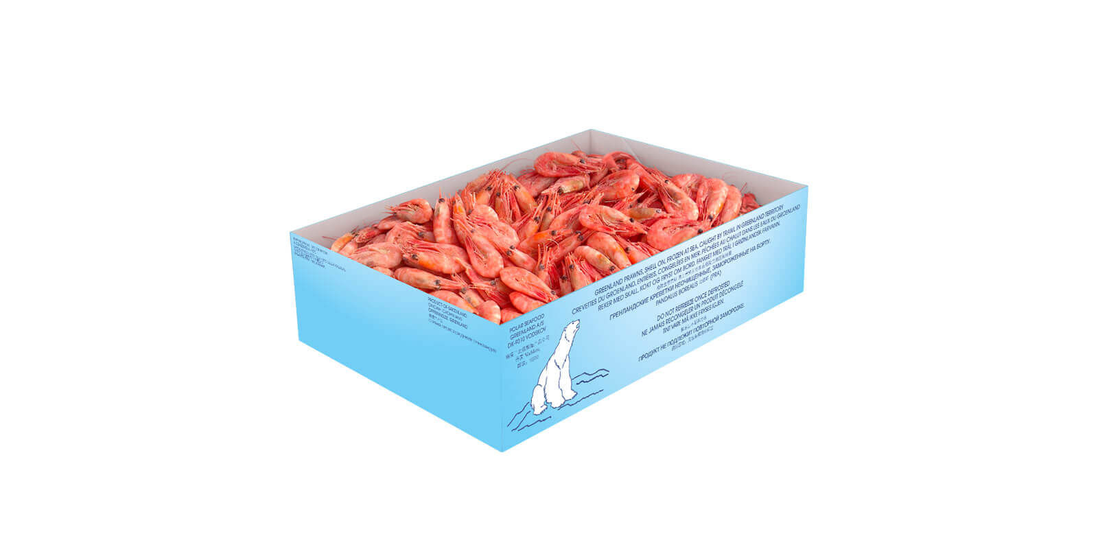 Креветка Pandalus Borealis в панцире с головой 90/120 Polar Seafood 1кг